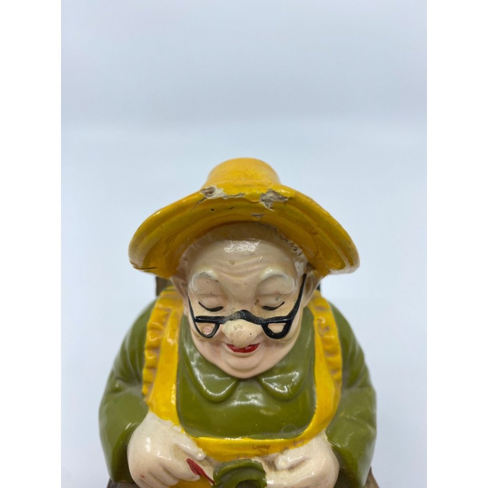 Vintage Knitting Grandmother In Rocking Chair coin Bank - Picture 2 of 6